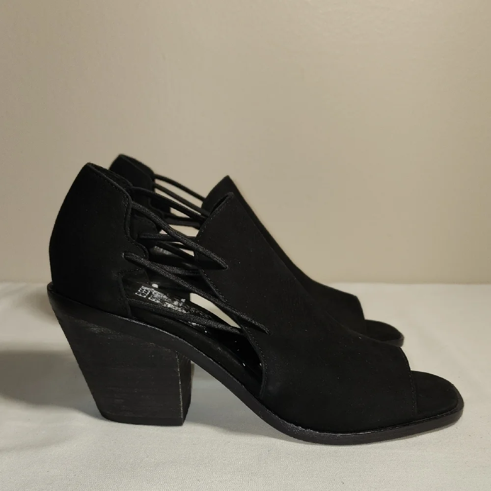 Eileen Fisher Black Block Heel Mules